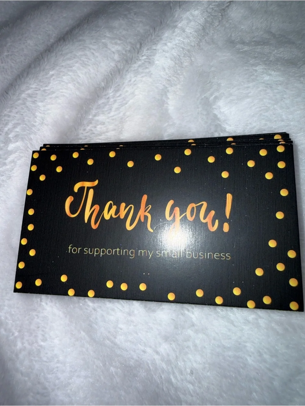 40 Thank You Cards - Black with Gold Foil Script - Small Business Packaging
